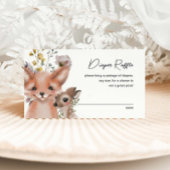 ワイルドフラワーとウッドランド動物おむつラッフル エンクロージャーカード