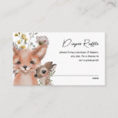 ワイルドフラワーとウッドランド動物おむつラッフル エンクロージャーカード (正面)