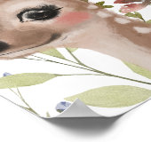 ワイルドフラワーとウッドランド動物誕生日へようこそ ポスター (角)