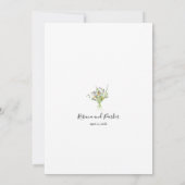 ワイルドフラワーとゴールドジオメトリックの結婚式招待状 招待状 (裏面)