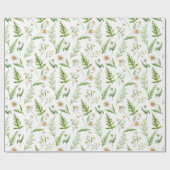 ワイルドフラワーとシダの水の色の包装紙 ラッピングペーパー (フラット)