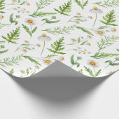 ワイルドフラワーとシダの水の色の包装紙 ラッピングペーパー (角)