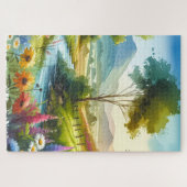 ワイルドフラワーとストリームの春バレー ジグソーパズル (横)