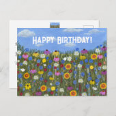 ワイルドフラワーとデイジーはがき ポストカード (正面/裏面)