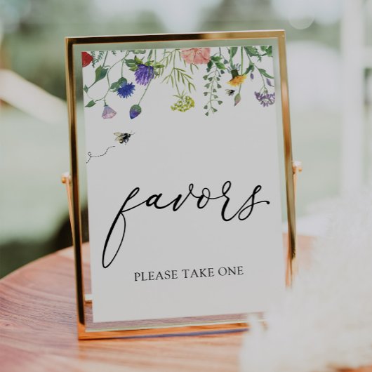 ワイルドフラワーとハチのギフトサイン ポスター