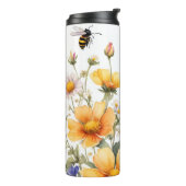 ワイルドフラワーとハニービーウォーターカラー タンブラー (回転左)