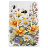 ワイルドフラワーとハニービーウォーターカラー ミディアムペーパーバッグ (裏面)