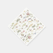 ワイルドフラワーとバタフライの水色 スタンダードカクテルナプキン (角)