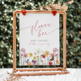 ワイルドフラワーとバタフライフラワーバーブーケの恩恵 台座サイン