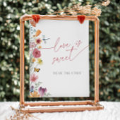 ワイルドフラワーとバタフライラブは甘いデザート 台座サイン