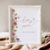 ワイルドフラワーとバタフライラブは甘いデザート 台座サイン