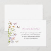 ワイルドフラワーとバタフライ カスタム封入カード 招待状 (正面/裏面)