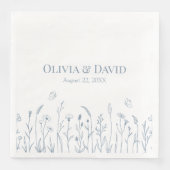 ワイルドフラワーとバターフ結婚ァイルズのナプキン (正面)