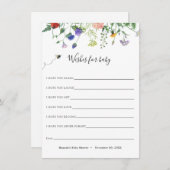 ワイルドフラワーとビーの願いベビーカード 招待状 (正面/裏面)