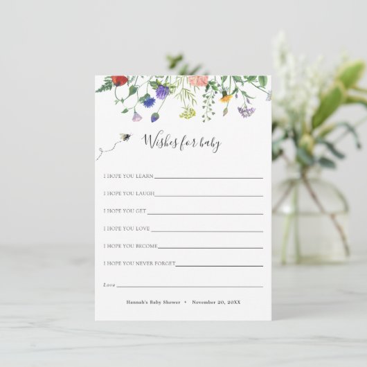 ワイルドフラワーとビーの願いベビーカード 招待状 (スタンド正面)