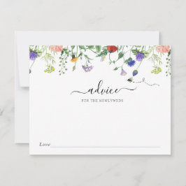 ワイルドフラワーとビーアドバイスの新婚夫婦カード 招待状