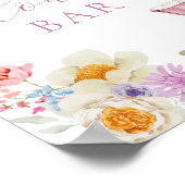 ワイルドフラワーとピンクティーカップフラワーバー ポスター (角)