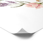 ワイルドフラワーとベビーボトルリースシャワーウェルカム ポスター (角)