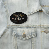 ワイルドフラワーとミツバチの飼育員のラベルオン・ブラック 名札 (インサイチュ)