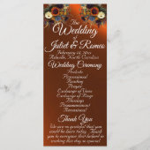 ワイルドフラワーとリボン – 銅結婚の プログラム (正面)