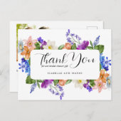 ワイルドフラワーと写真の結婚前お礼カード ポストカード (正面/裏面)