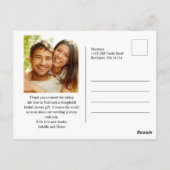 ワイルドフラワーと写真の結婚前お礼カード ポストカード (裏面)