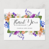 ワイルドフラワーと写真の結婚前お礼カード ポストカード (正面)