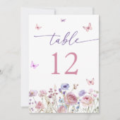 ワイルドフラワーと可愛い蝶のテーブル番号 (正面)