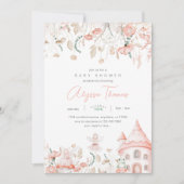 ワイルドフラワーと妖精の赤ちゃんシャワー 招待状 (正面)
