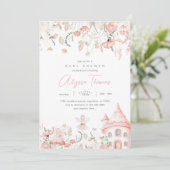 ワイルドフラワーと妖精の赤ちゃんシャワー 招待状 (スタンド正面)