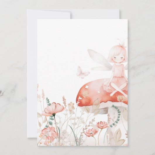 ワイルドフラワーと妖精の赤ちゃんシャワー 招待状 (裏面)