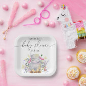 ワイルドフラワーと子羊 – 赤ちゃんシャワー ペーパープレート (パーティー)