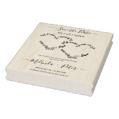 ワイルドフラワーと小枝2つのハートは結婚の ラバースタンプ (スタンプ)