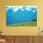 ワイルドフラワーと山 キャンバスプリント (インサイチュ (リビング))