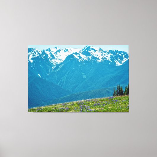 ワイルドフラワーと山 キャンバスプリント (正面)