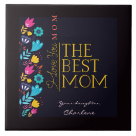 ワイルドフラワーと母の日の挨拶をパーソナライズ タイル