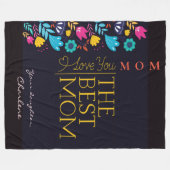 ワイルドフラワーと母の日の挨拶をパーソナライズ フリースブランケット (正面(横))