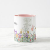 ワイルドフラワーと緑のフローラコーヒー マグカップ (中央)