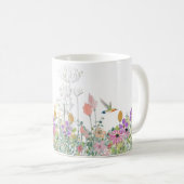 ワイルドフラワーと緑のフローラコーヒー マグカップ (正面右)