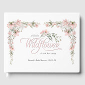 ワイルドフラワーと緑、赤んエレガント坊の女の子シャワー ゲストブック (正面)