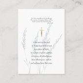 ワイルドフラワーと草正統の葬儀祈りの言葉カード プレイスカード (裏面)