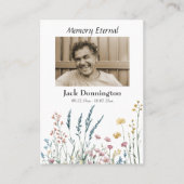 ワイルドフラワーと草正統の葬儀祈りの言葉カード プレイスカード (正面)