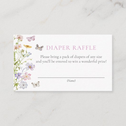 ワイルドフラワーと蝶おむつラッフル エンクロージャーカード (正面)