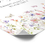 ワイルドフラワーと蝶のカスタムサイン ポスター (角)