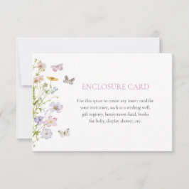 ワイルドフラワーと蝶のカスタム封入カード 招待状