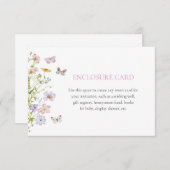 ワイルドフラワーと蝶のカスタム封入カード 招待状 (正面/裏面)