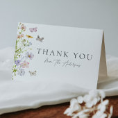 ワイルドフラワーと蝶のシャワー感謝祭 サンキューカード