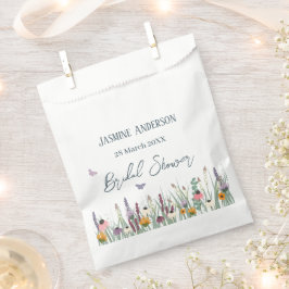 ワイルドフラワーと蝶のブライダルシャワーの好意バ フェイバーバッグ