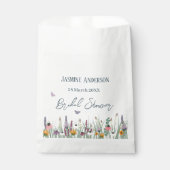 ワイルドフラワーと蝶のブライダルシャワーの好意バ フェイバーバッグ (正面)