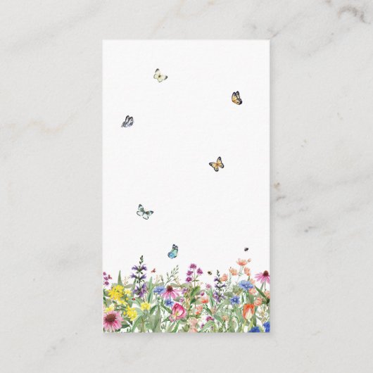 ワイルドフラワーと蝶のレシピリクエスト エンクロージャーカード (裏面)